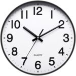 12 Inch Round Wall Clock Silent & Non-Ticking Simple Wall Clock Operated for Living Room Bedroom Kitchen (30 cm/ 12")