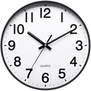 12 Inch Round Wall Clock Silent & Non-Ticking Simple Wall Clock Operated for Living Room Bedroom Kitchen (30 cm/ 12")