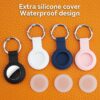4 Pack IPX8 Waterproof for AirTag Keychain，with Soft Silicone AirTags Holder Case Key Ring, Compatible with Apple AirTag for Luggage,Keys, Dog Collar etc