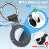 4 Pack IPX8 Waterproof for AirTag Keychain，with Soft Silicone AirTags Holder Case Key Ring, Compatible with Apple AirTag for Luggage,Keys, Dog Collar etc