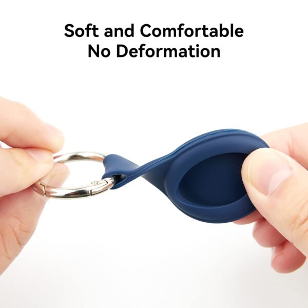 4 Pack IPX8 Waterproof for AirTag Keychain，with Soft Silicone AirTags Holder Case Key Ring, Compatible with Apple AirTag for Luggage,Keys, Dog Collar etc