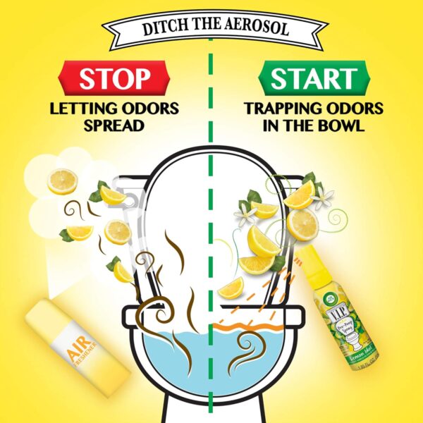 Airwick VIPOO Toilet Pre-Poop Spray, Lemon Scent, 55 ml