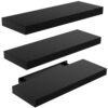 AMADA HOMEFURNISHING Floating Shelves Invisible Wall Mounted 3 Sets, Modern Wood Storage Shelves with Matte Finish, Perfect for Bedroom, Bathroom, Living Room and Kitchen...