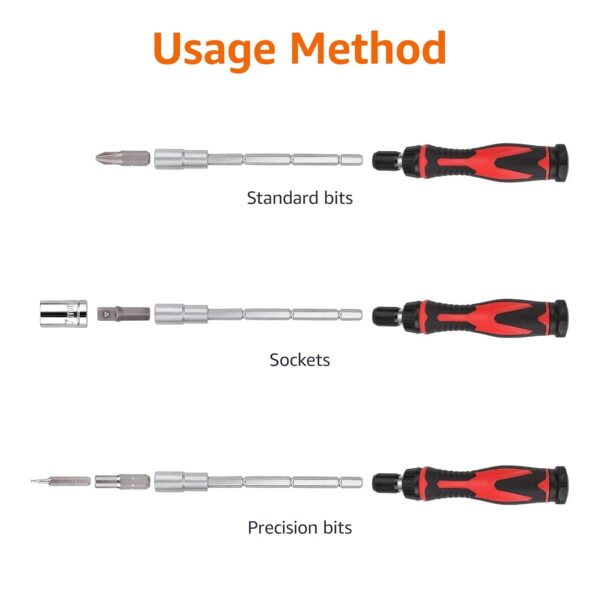 Amazon Basics 73-Piece Magnetic Ratcheting Wrench and Electronics Precision Screwdriver Set