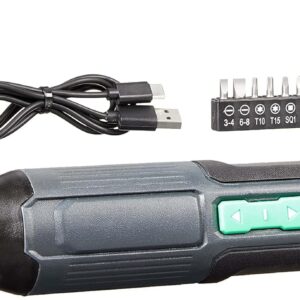 Amazon Basics by SKIL 4V Cordless Stick Screwdriver with 10-Piece Bit Set and USB Cable