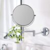 Amazon Basics Wall-Mounted Vanity Mirror - 1X/5X Magnification, Chrome
