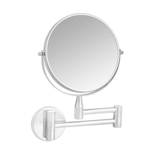 Amazon Basics Wall-Mounted Vanity Mirror - 1X/5X Magnification, Chrome
