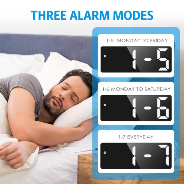 AMIR Digital Alarm Clock, LED Clock with Type-C Port for Bedroom, Electronic Desktop Clock, Adjustable Brightness, DST, Snooze, 12/24H Display for Home, Bedroom, Office (No...