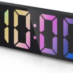 AMIR Upgraded Digital Alarm Clock, LED Clock for Bedroom, Electronic Desktop Clock with Temperature Display, Adjustable Brightness, Voice Control, 12/24H Display for Home,...