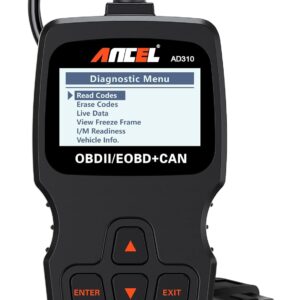 ANCEL AD310 Classic Enhanced Universal OBD II Scanner Car Engine Fault Code Reader CAN Diagnostic Tool (Black)