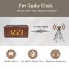 ANJANK Wooden Digital Alarm Clock FM Radio for Bedrooms,10W Fast Wireless Charger Station for iPhone/Samsung Galaxy, 5 Level Dimmer, USB Charging Port, 9 Wake up Sounds, Sleep...