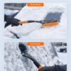 AstroAI 27" Snow Brush and Detachable Ice Scraper with Ergonomic Foam Grip for Cars, Trucks, SUVs (Heavy Duty ABS, PVC Brush, Orange)