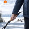 AstroAI 27" Snow Brush and Detachable Ice Scraper with Ergonomic Foam Grip for Cars, Trucks, SUVs (Heavy Duty ABS, PVC Brush, Orange)
