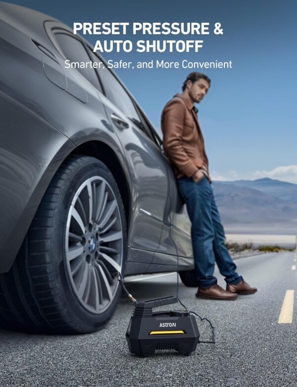 AstroAI Tire Inflator Portable Air Compressor Air Pump for Car Tires-Car Accessories, 9.8Ft Cord-12V DC-Powered Auto Pump with Digital Pressure Gauge, Emergency LED Light for...