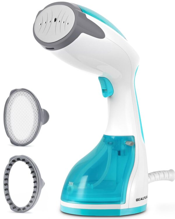 BEAUTURAL 1200-Watt Handheld Steamer for Clothes, 30-Second Heat-up, 8.79-Ounce Water Tank, Aqua