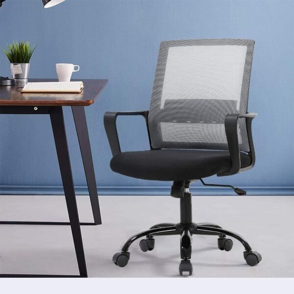 BestOffice Home Office Chair Ergonomic Cheap Desk Chair Swivel Rolling Computer Chair Executive Lumbar Support Task Mesh Chair Adjustable Stool for Women Men, Grey