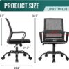 BestOffice Home Office Chair Ergonomic Cheap Desk Chair Swivel Rolling Computer Chair Executive Lumbar Support Task Mesh Chair Adjustable Stool for Women Men, Grey