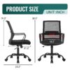 BestOffice Home Office Chair Ergonomic Desk Chair Swivel Rolling Computer Chair Executive Lumbar Support Task Mesh Chair Adjustable Stool for Women Men,Black
