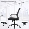 BestOffice Home Office Chair Ergonomic Desk Chair Swivel Rolling Computer Chair Executive Lumbar Support Task Mesh Chair Adjustable Stool for Women Men,Black