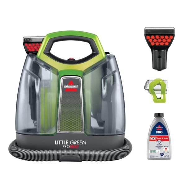 BISSELL Little Green Proheat Portable Deep Cleaner/Spot Cleaner and Car/Auto Detailers with Self-Cleaning HydroRinse Tool for Carpet and Upholstery, 2513E