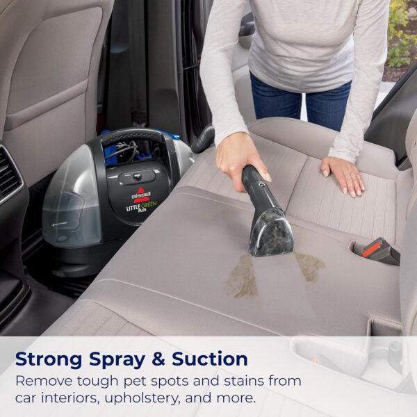 BISSELL - Portable Carpet Cleaner - Little Green Carpet & Upholstery Machine - 48oz Capacity with Stain Brush and self-Cleaning Hydro-Rinse Tool for Home and Automotive use