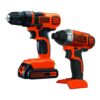 BLACK+DECKER 20V MAX Cordless Drill and Impact Driver, Power Tool Combo Kit with Battery and Charger (BD2KITCDDI)