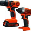 BLACK+DECKER 20V MAX Cordless Drill and Impact Driver, Power Tool Combo Kit with Battery and Charger (BD2KITCDDI)