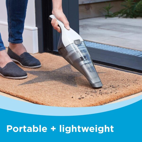 BLACK+DECKER dustbuster QuickClean Cordless Handheld Vacuum, White (HNVC215B10), Dirt Bowl and Fliter