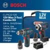 BOSCH CLPK22-120 12V Max Cordless 2-Tool 3/8 in. Drill/Driver and 1/4 in. Impact Driver Combo Kit with 2 Batteries, Charger and Case