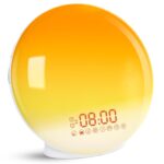 Cadrim Wake up Light, Natural Sunrise Simulation Alarm Clock Sunset Fading with Dual Alarm Clocks Snooze Function 7 Natural Sounds Setting Color Changeable Beside Nightlight and...