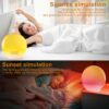 Cadrim Wake up Light, Natural Sunrise Simulation Alarm Clock Sunset Fading with Dual Alarm Clocks Snooze Function 7 Natural Sounds Setting Color Changeable Beside Nightlight and...