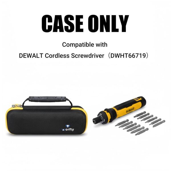 Case for DEWALT Cordless Screwdriver with FLEXDRIVE Control and Screwdriving Bits DWHT66719 - Travel Protective Carrying Storage Bag (Black)