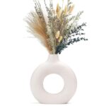 CEMABT Vases for Pampas Grass,Creative Vase Modern Home Decor,Handmade Vase White Ceramic Dried Flowers Craft Ornaments for Office Home Decoration