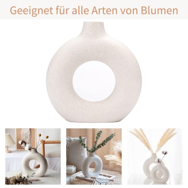 CEMABT Vases for Pampas Grass,Creative Vase Modern Home Decor,Handmade Vase White Ceramic Dried Flowers Craft Ornaments for Office Home Decoration