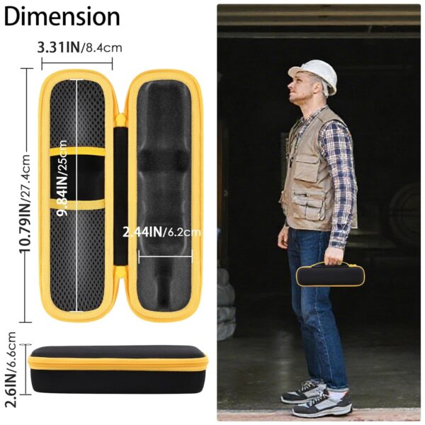 co2CREA Hard Travel Case for DEWALT NEW FLEXDRIVE Cordless Screwdriver DWHT66719 (Black Case + Yellow Zipper)