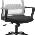 Computer Chair Office Chair Desk Chair Swivel Rolling Ergonomic Executive Lumbar Support Task Mesh Chair Adjustable Stool for Home Office, White