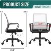 Computer Chair Office Chair Desk Chair Swivel Rolling Ergonomic Executive Lumbar Support Task Mesh Chair Adjustable Stool for Home Office, White