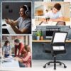 Computer Chair Office Chair Desk Chair Swivel Rolling Ergonomic Executive Lumbar Support Task Mesh Chair Adjustable Stool for Home Office, White