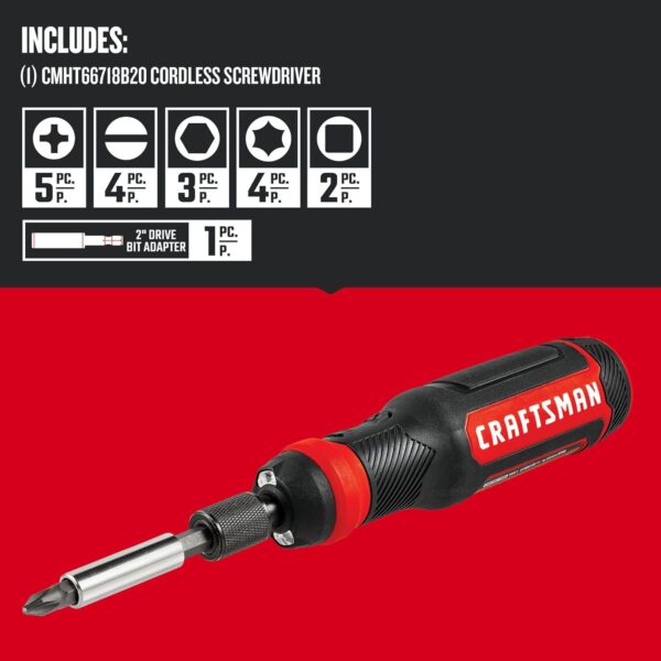 CRAFTSMAN® 4V MAX* Cordless Screwdriver, 20 pc. (CMHT66718B20)
