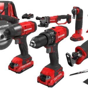 CRAFTSMAN V20 MAX Power Tool Combo Kit, 7-Tool Cordless Power Tool Set (CMCK700D2AM)
