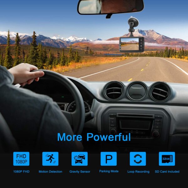 Dash Cam Front with 32G SD Card, BOOGIIO 1080P FHD Car Driving Recorder 3'' IPS Screen 170°Wide Angle Dashboard Camera Aluminum Alloy Case, WDR G-Sensor Parking Monitor Loop...