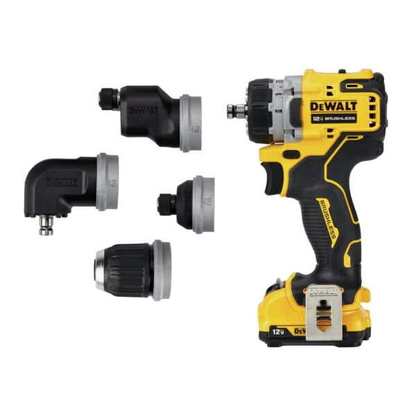 DEWALT 12V MAX* XTREME Brushless 5-in-1 Drill/Driver Kit, Multiple Quick Change Heads, 2 Speed Transmission (DCD703F1)