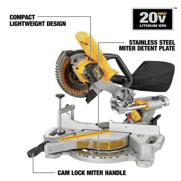 DEWALT 20V MAX 7-1/4-Inch Miter Saw, Tool Only, Cordless (DCS361B)