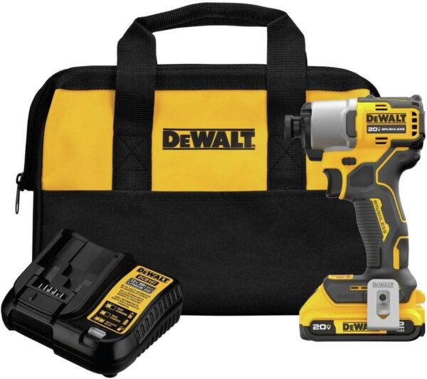 DEWALT 20V MAX Brushless Cordless Impact Driver 1/4-In, Lightweight, Variable Speed, LED (DCF840D1)