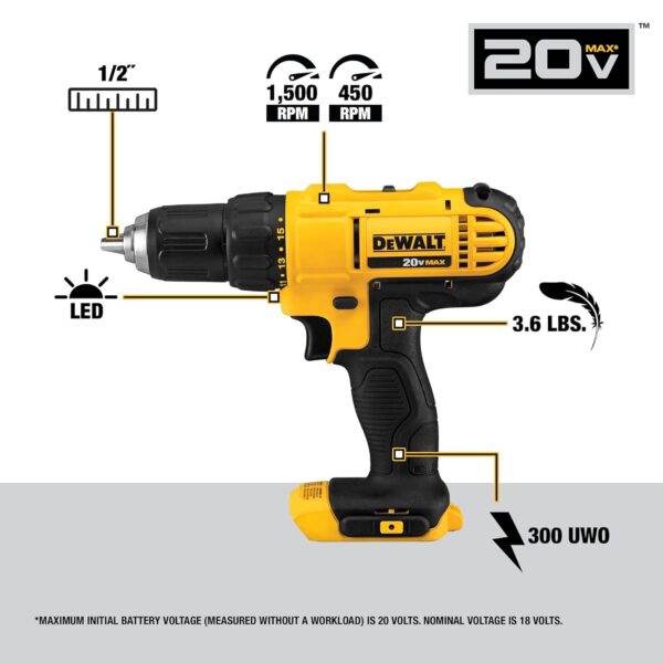 DEWALT 20V Max Cordless Drill Combo Kit, 2-Tool (DCK240C2),Yellow/Black Drill Driver/Impact Combo Kit