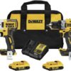 DEWALT 20V MAX* XR Cordless Drill and Impact Driver Kit, Power Tool Combo Kit, Brushless, with 2 Batteries and Charger (DCK248D2)