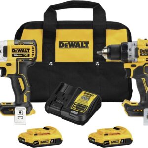 DEWALT 20V MAX* XR Cordless Drill and Impact Driver Kit, Power Tool Combo Kit, Brushless, with 2 Batteries and Charger (DCK248D2)