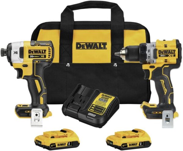 DEWALT 20V MAX* XR Cordless Drill and Impact Driver Kit, Power Tool Combo Kit, Brushless, with 2 Batteries and Charger (DCK248D2)