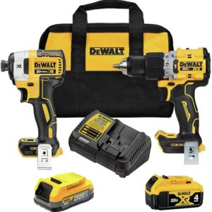DEWALT 20V MAX XR Cordless Hammer Drill Driver and Impact Drive Combo Kit, Batteries and Charger Included (DCK249E1M1)