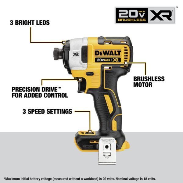DEWALT 20V MAX* XR Cordless Power Combo Kit, 4-Tool, with 2- 5Ah Batteries and Charger (DCK447P2)